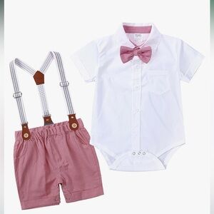 Taojian pink formal linen short set